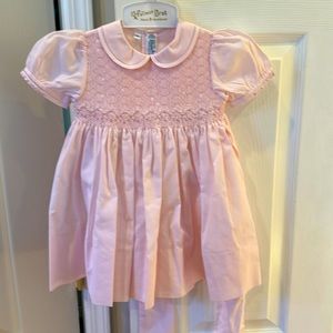 Feltman Bros embroidered empire dress, light pink 18 months